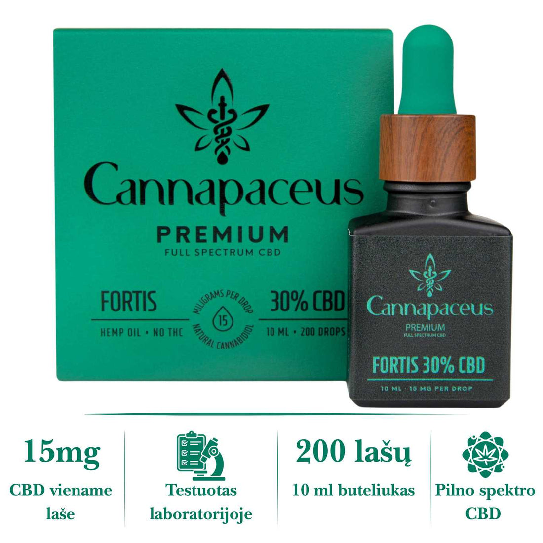 Cannapaceus stiprus CBD aliejus 30% – kanapių aliejus lašiukai 10 ml, pilno spektro CBD produktas testuotas laboratorijoje