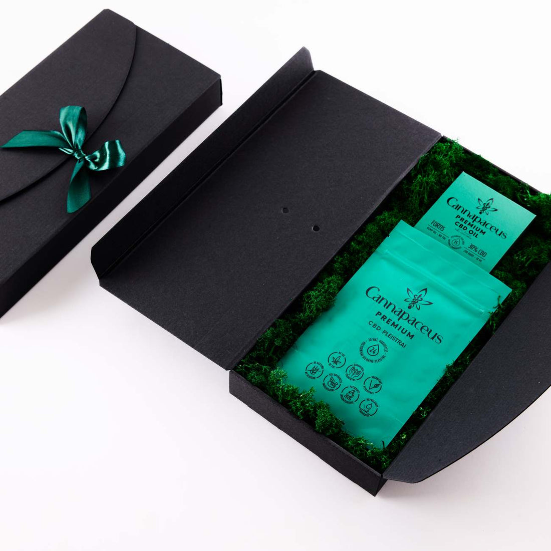 CBD rinkinys Cannapaceus – 30% aliejus ir CBD pleistrai vienoje dėžutėje, pritaikyta naudoti 24/7, 30 dienų kursui, tinka dovanai sau ar artimam