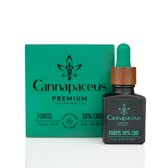 Cannapaceus Fortis 30 proc. CBD aliejus, 15 mg CBD kiekviename laše, aukštos kokybės CBD lašai.